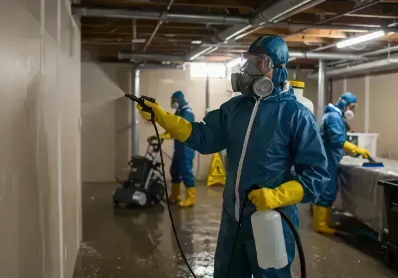 Basement Sanitization and Antimicrobial Treatment process in Princeville, IL