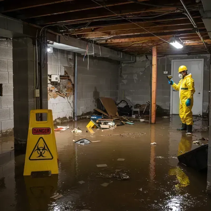 Flooded Basement Electrical Hazard in Princeville, IL Property